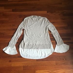Loft tan sweater bell sleeves small